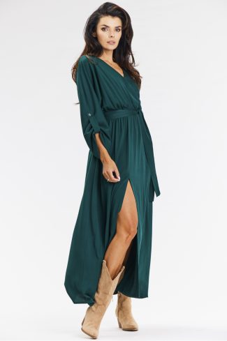 1040172 Green Daydress in Day Dresses with Spandex and Viscose
