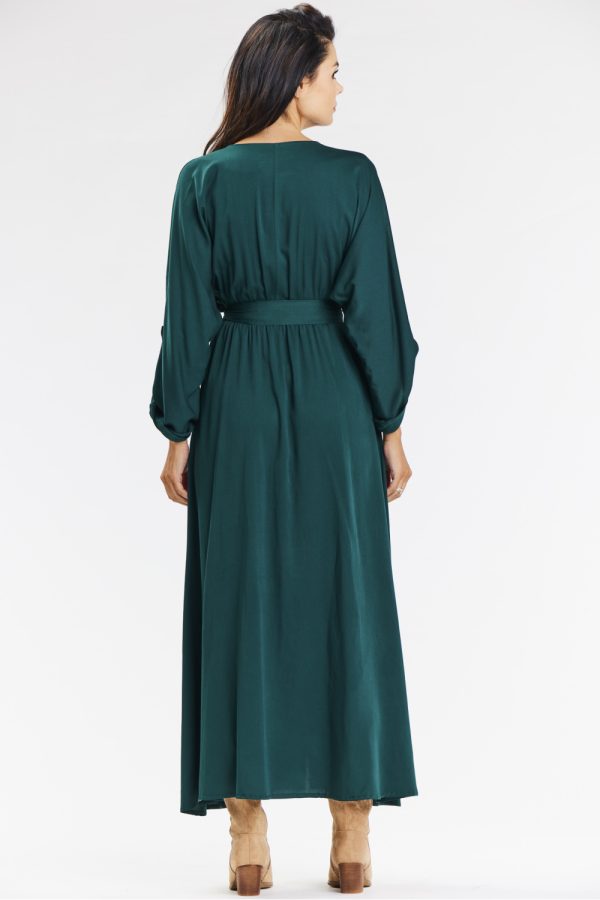 Green Daydress in Day Dresses with Spandex and Viscose