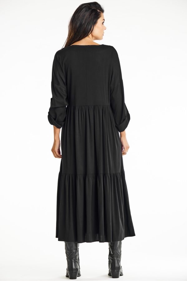 Black Daydress in Day Dresses with Spandex and Viscose