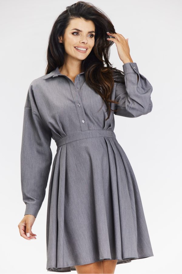 Grey Daydress in Day Dresses with Spandex, Polyester and Viscose