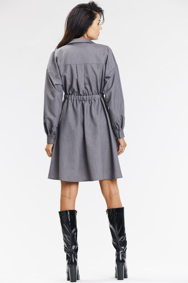 Grey Daydress in Day Dresses with Spandex, Polyester and Viscose