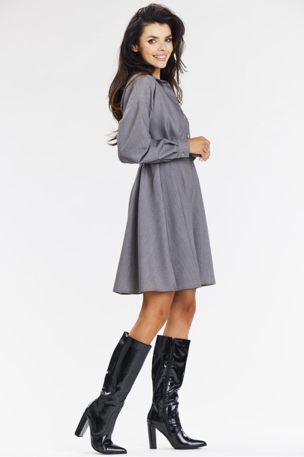 Grey Daydress in Day Dresses with Spandex, Polyester and Viscose