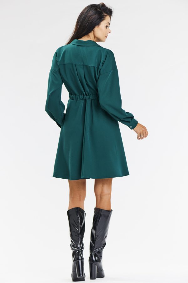 Green Daydress in Day Dresses with Spandex, Polyester and Viscose