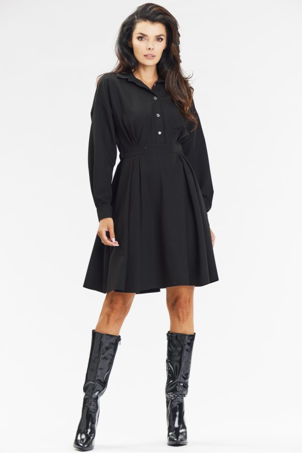 Black Daydress in Day Dresses with Spandex, Polyester and Viscose
