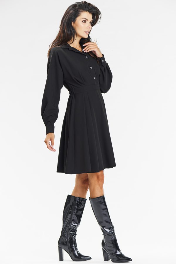 Black Daydress in Day Dresses with Spandex, Polyester and Viscose