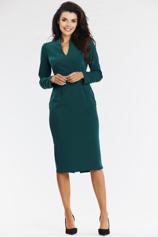 Green Daydress in Day Dresses with Spandex, Polyester and Viscose