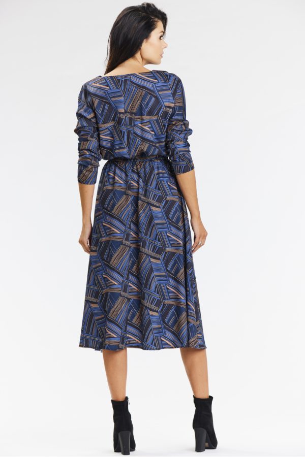 Navy Blue Daydress in Day Dresses with Spandex and Polyester