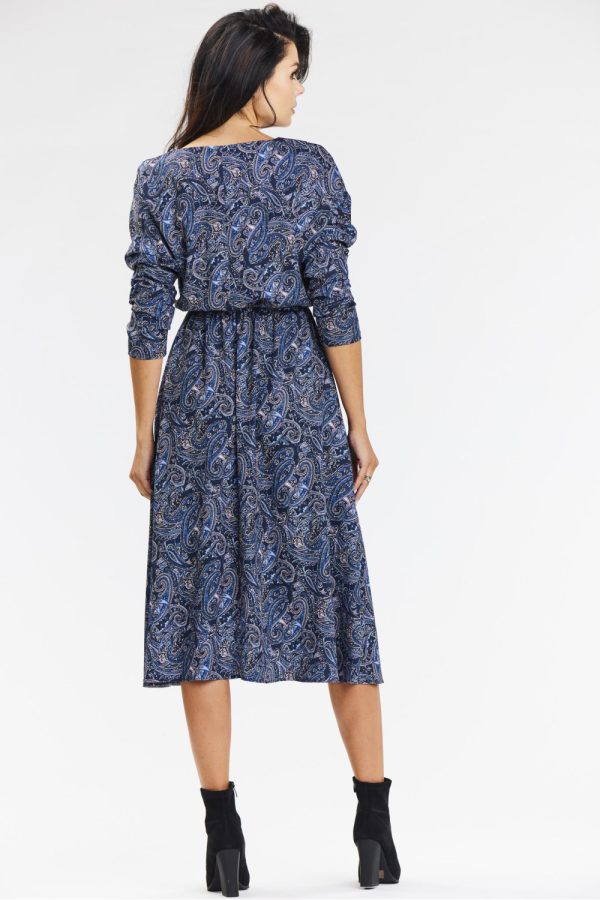 Navy Blue Daydress in Day Dresses with Spandex and Polyester