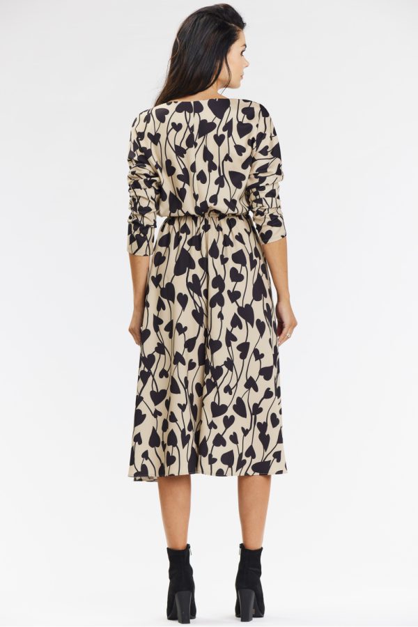Beige Daydress in Day Dresses with Spandex and Polyester