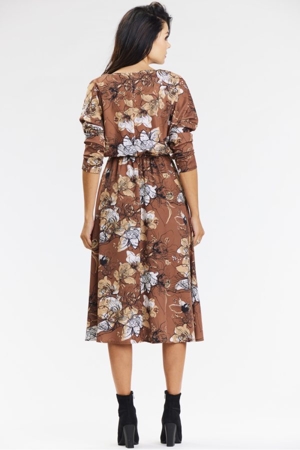 Brown Daydress in Day Dresses with Spandex and Polyester