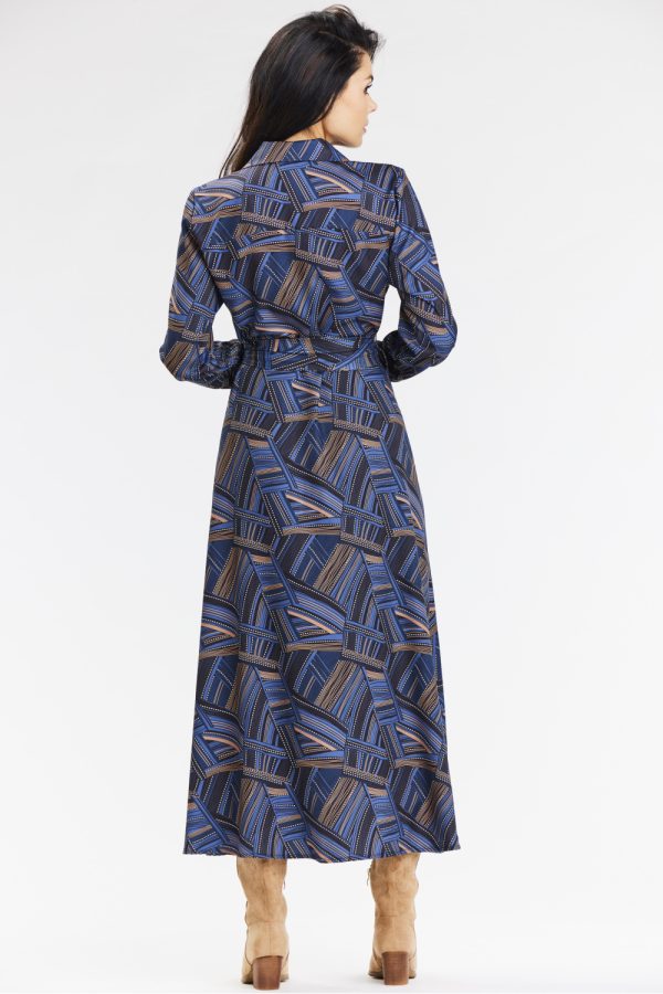 Navy Blue Daydress in Day Dresses with Spandex and Polyester