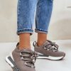 Grey Sport Shoes in Women`s Athletic Shoes, Trainers, Sneakers with Fabric, Footbed, Upper Height and Platform Height