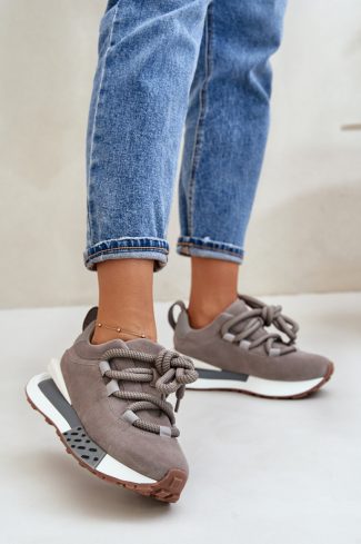 Grey Sport Shoes in Women`s Athletic Shoes, Trainers, Sneakers with Fabric, Footbed, Upper Height and Platform Height