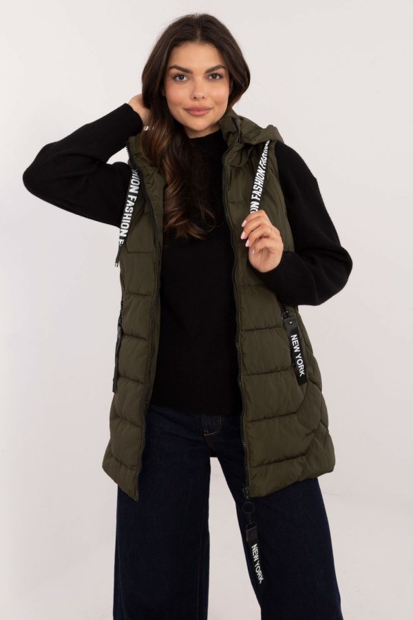Green Gilet in Women`s Coats, Jackets with Polyester