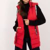 Red Gilet in Women`s Coats, Jackets with Polyester