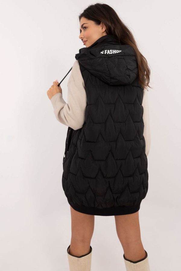 Black Gilet in Women`s Coats, Jackets with Polyester