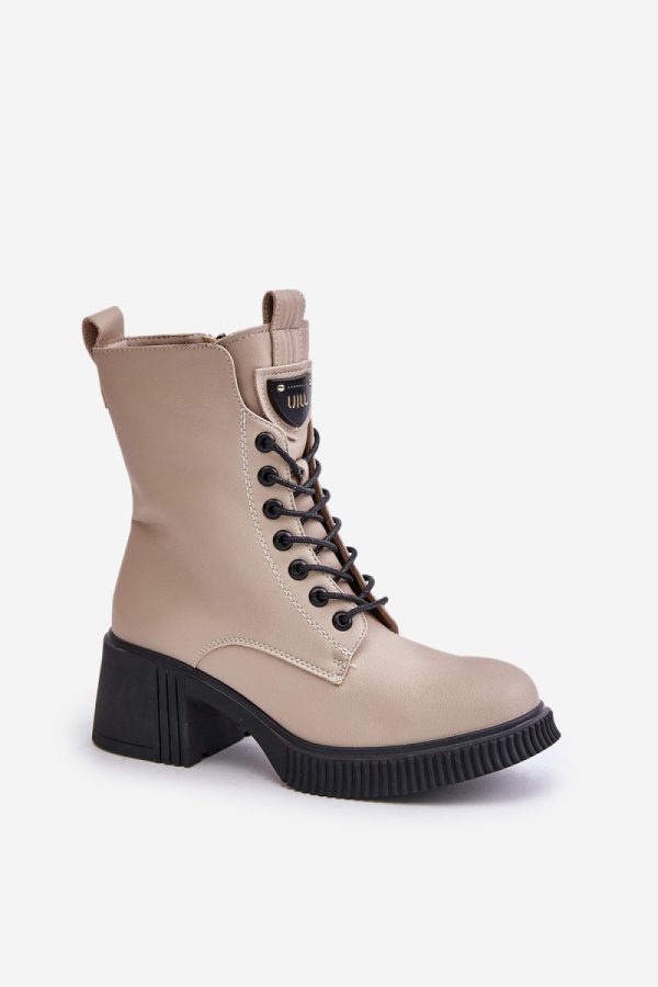 beige Heel boots model 201012 Step in style