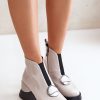 Grey Buskin Boots in Women`s Ankle Boots & Booties with Fabric, Warmers, Footbed, Upper Height and Heel Height