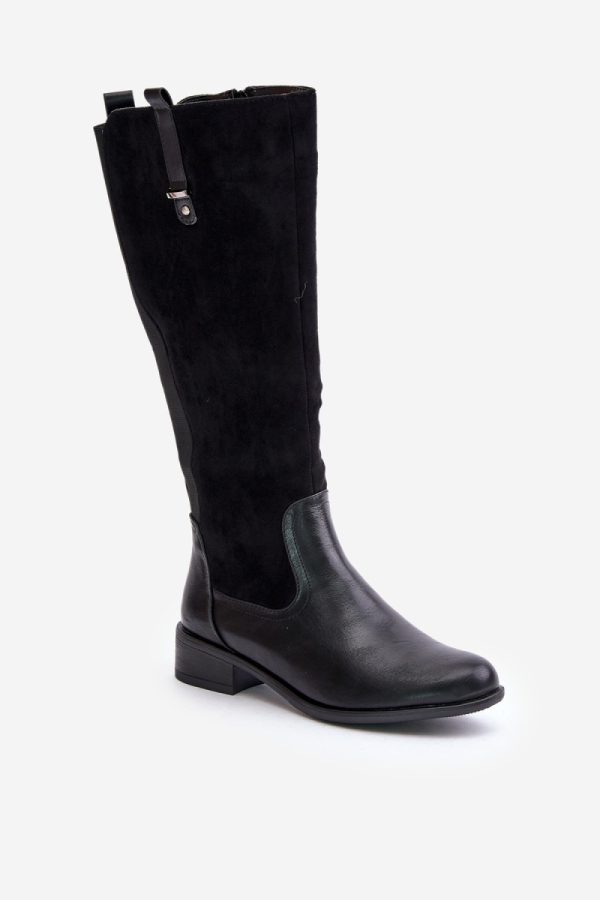 Black Thigh-Hight Boots...Fabric, Warmers, Footbed, Upper Height and Heel Height