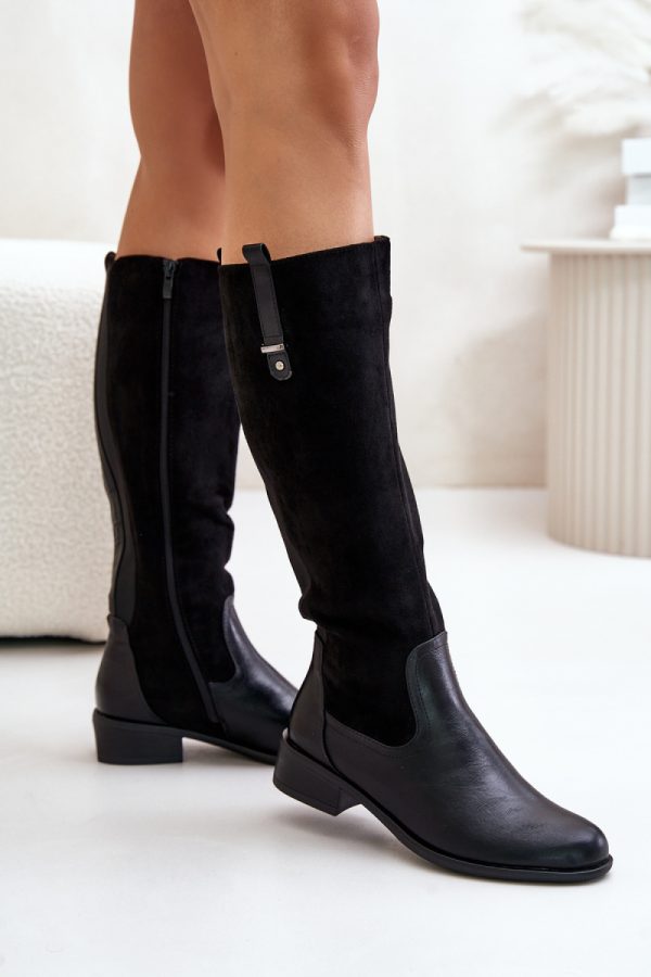 Black Thigh-Hight Boots...Fabric, Warmers, Footbed, Upper Height and Heel Height