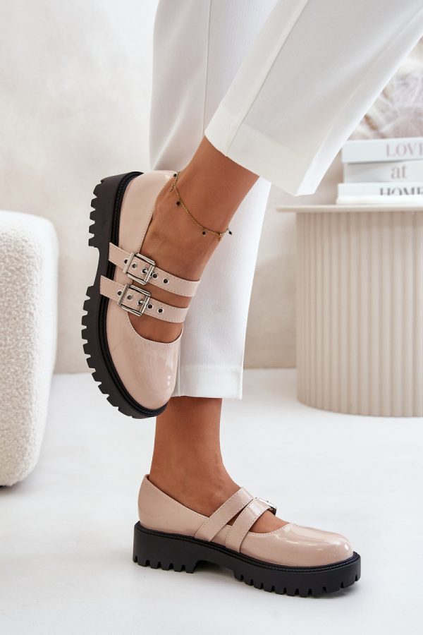 beige Half shoes model 201031 Step in style
