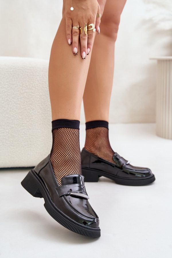 Black Mocassin in Moccasins, Loafers with Fabric, Footbed, Upper Height and Heel Height