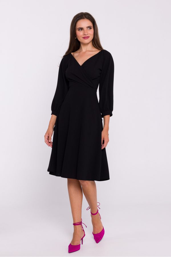 Black Daydress in Day Dresses with Lycra and Polyester