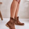 Brown Boots in Women`s Ankle Boots & Booties with Fabric, Footbed, Upper Height and Heel Height