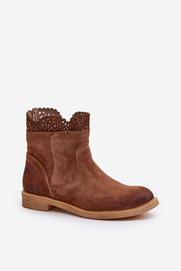 Brown Boots in Women`s Ankle Boots & Booties with Fabric, Footbed, Upper Height and Heel Height