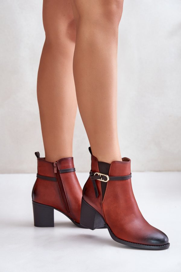 brown Heel boots model 201163 Step in style