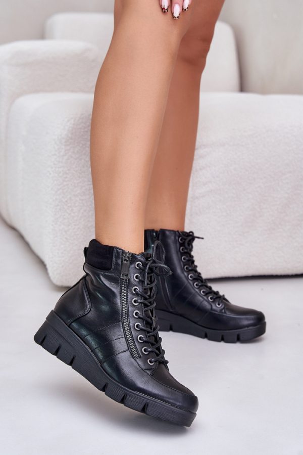 Black Boots in Women`s Ankle Boots & Booties with Fabric, Warmers, Footbed, Upper Height, Heel Height and Platform Height