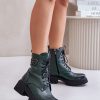 Green Bootie in Women`s Ankle Boots & Booties with Fabric, Warmers, Footbed, Upper Height, Heel Height and Platform Height