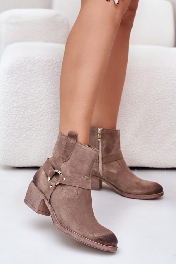 beige Heel boots model 201176 Step in style