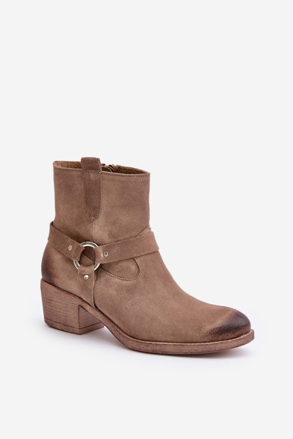beige Heel boots model 201176 Step in style