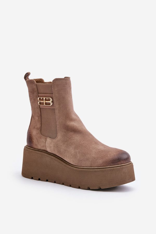 beige Buskin boots model 201181 Step in style
