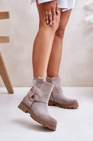 beige Boots model 201223 Step in style