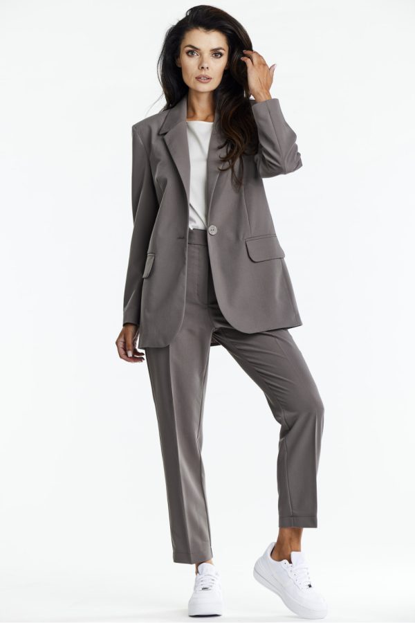 Brown Jacket in Jackets, Vests For Women with Spandex, Polyester and Viscose