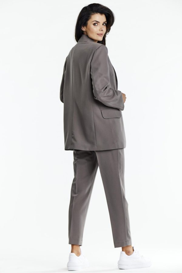 Brown Jacket in Jackets, Vests For Women with Spandex, Polyester and Viscose