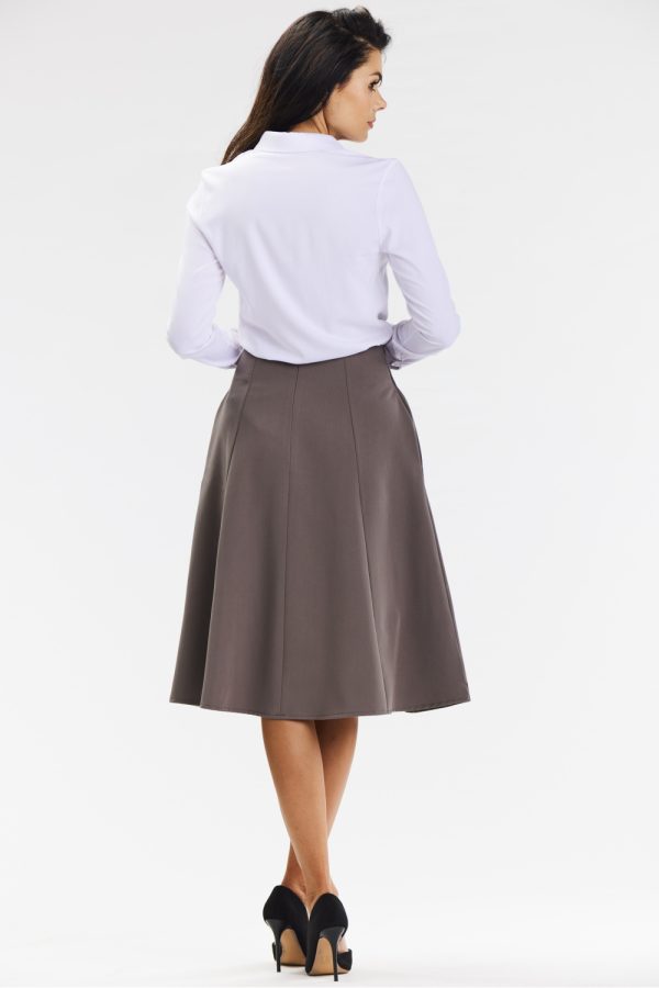 Brown Skirt in Skirts with Spandex, Polyester and Viscose