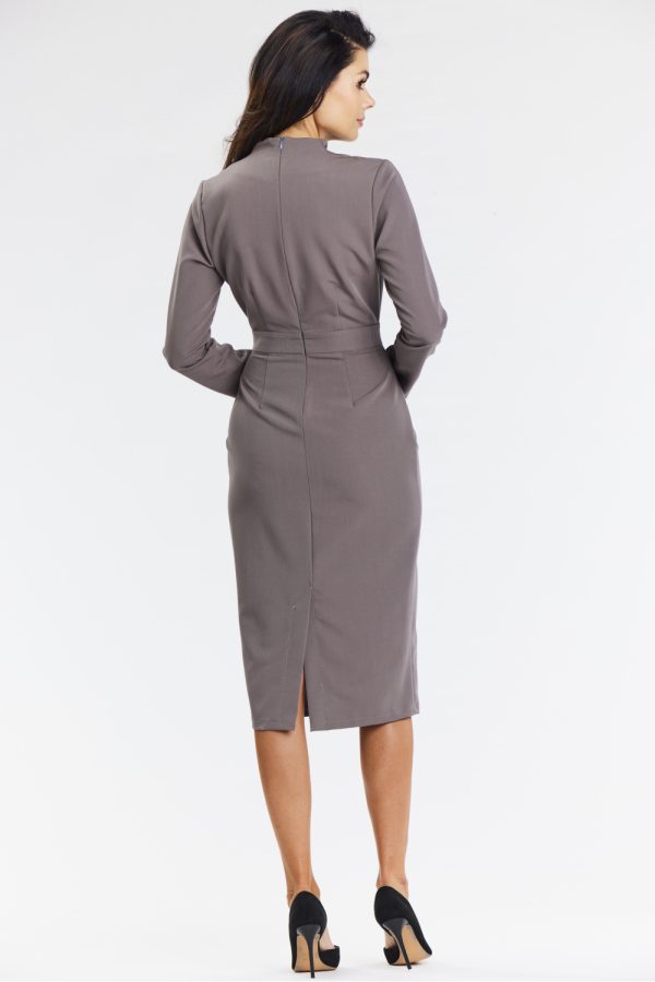Brown Daydress in Day Dresses with Spandex, Polyester and Viscose