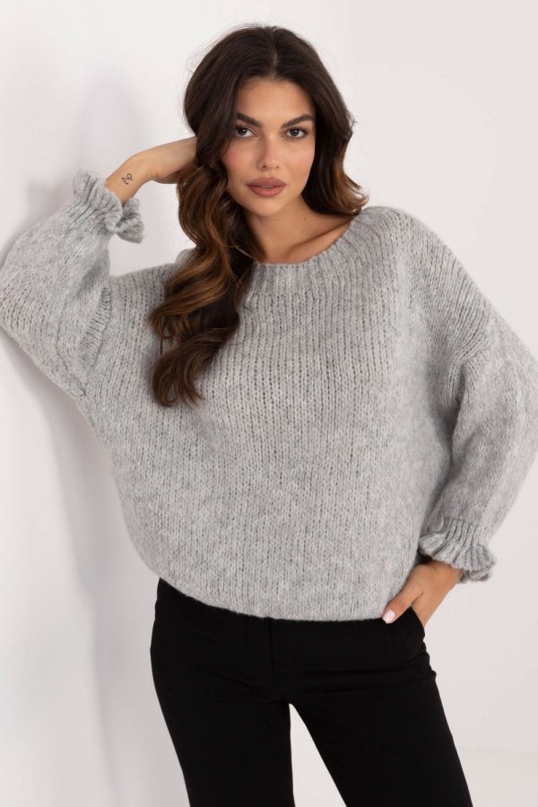 Grey Jumper in Sweaters, Pullovers, Jumpers, Turtlenecks, Boleros, Shrugs with Acrylic, Lana, Polyamide and Viscose
