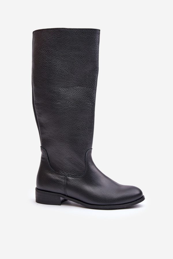 Black Thigh-Hight Boots....Fabric, Footbed, Upper Height and Heel Height