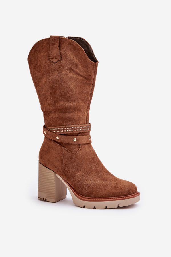 brown Heel boots model 201320 Step in style