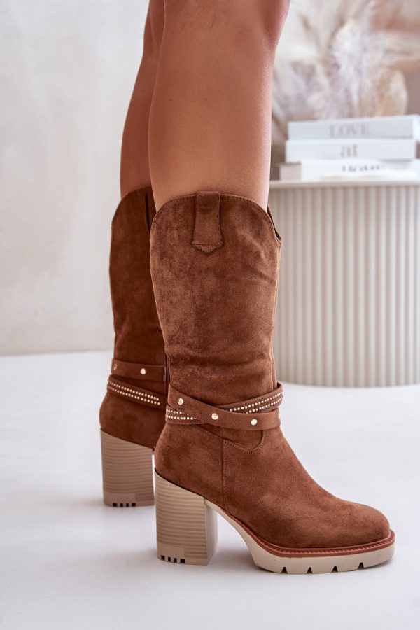 brown Heel boots model 201320 Step in style