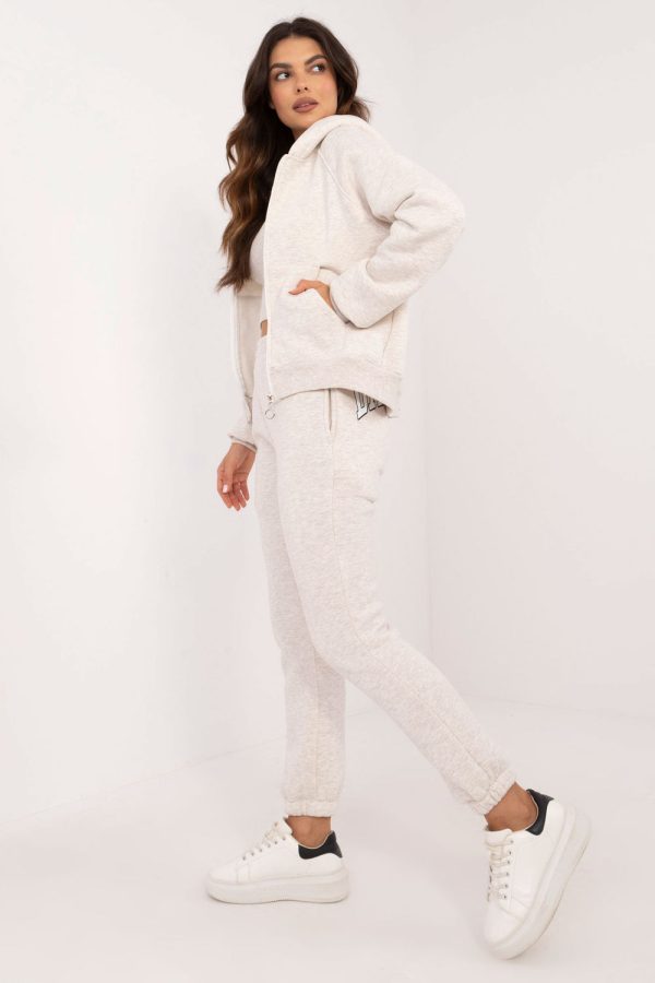 Beige Set in Pants, Trousers, Shorts with Cotton and Polyester