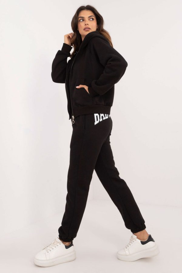 Black Set in Pants, Trousers, Shorts with Cotton and Polyester