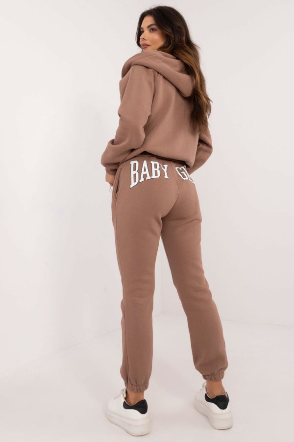 Brown Set in Pants, Trousers, Shorts with Cotton and Polyester