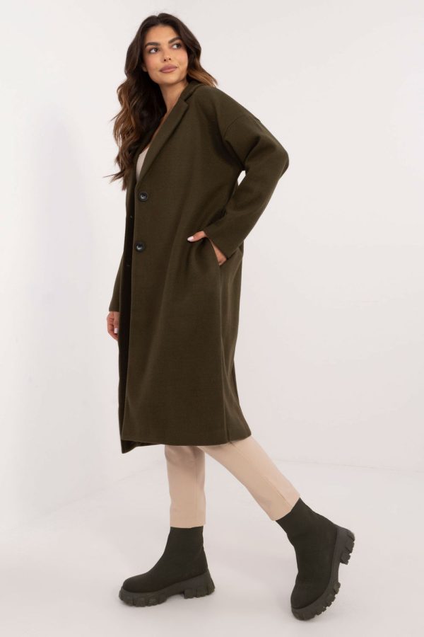 Green Coat in Women`s Coats, Jackets with Polyester