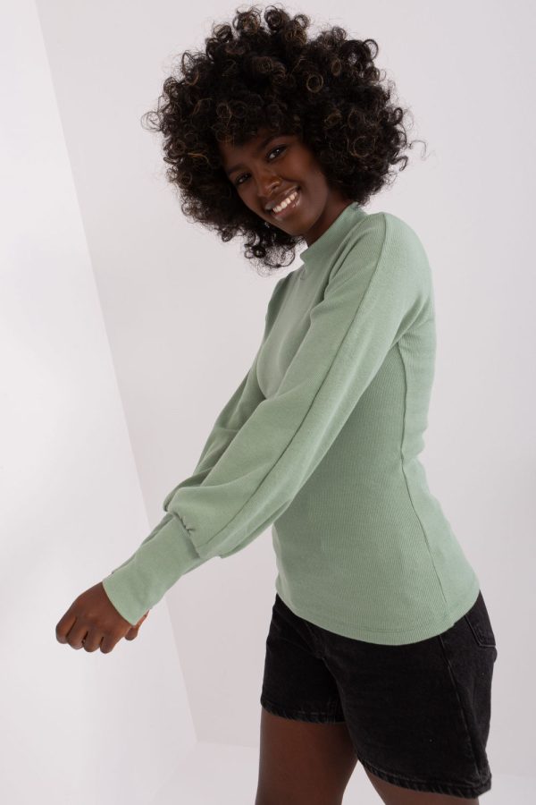 Green Blouse in Women`s Blouses, Tunics with Cotton and Spandex