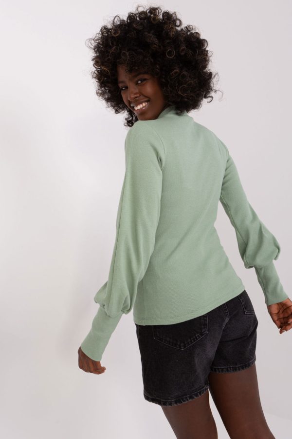 Green Blouse in Women`s Blouses, Tunics with Cotton and Spandex